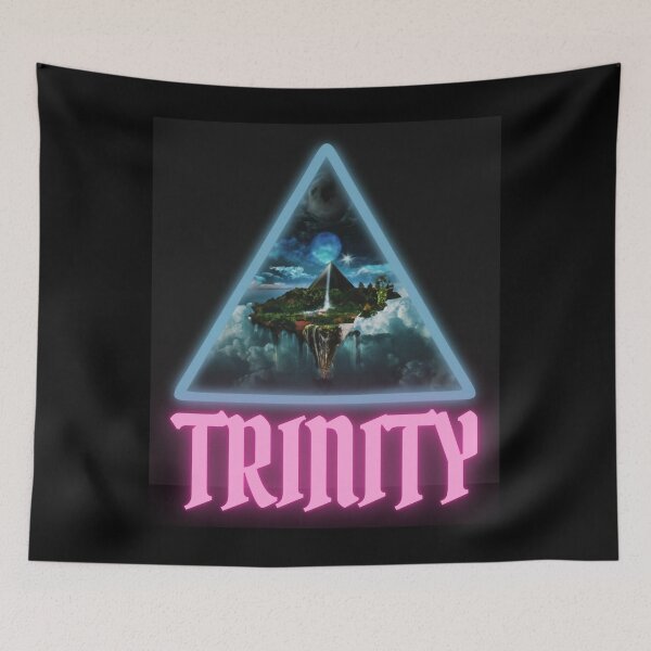 Item preview, Holy Trinity in triangle with universe and paradise inside happy cute christian gifts  designed and sold by thankful-loco.