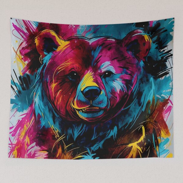 Item preview, Vibrant Wilderness Majestic Bear in Splashes of Colour designed and sold by ArtComixHaven.