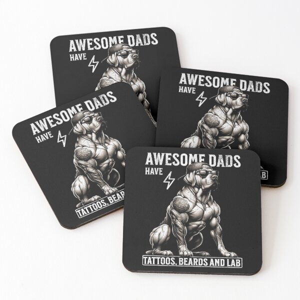 Item preview, Awesome Dads Have Tattoo Beards and Lab designed and sold by SOUDESIGN-vibe.