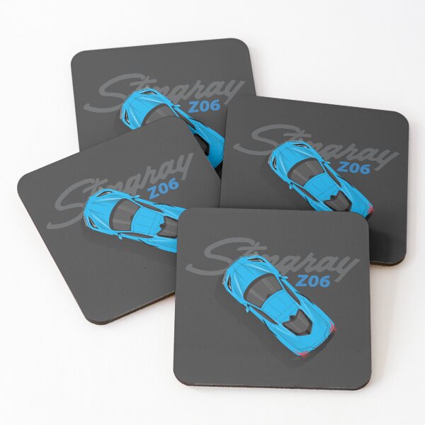 Item preview, Chevy Corvette C8 Blue Top Down Illustration designed and sold by blackdogshop.