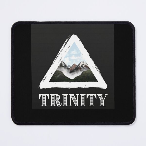 Item preview, Holy TRINITY  in triangle with universe and mountains christian happy cute  gifts  designed and sold by thankful-loco.