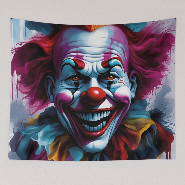 Item preview, Eerie Clown Vibrant Colours, Chilling Expression designed and sold by ArtComixHaven.