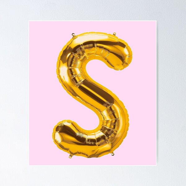 Item preview, Golden Foil Balloon 3D Letter S Initial designed and sold by mheavnercreative.