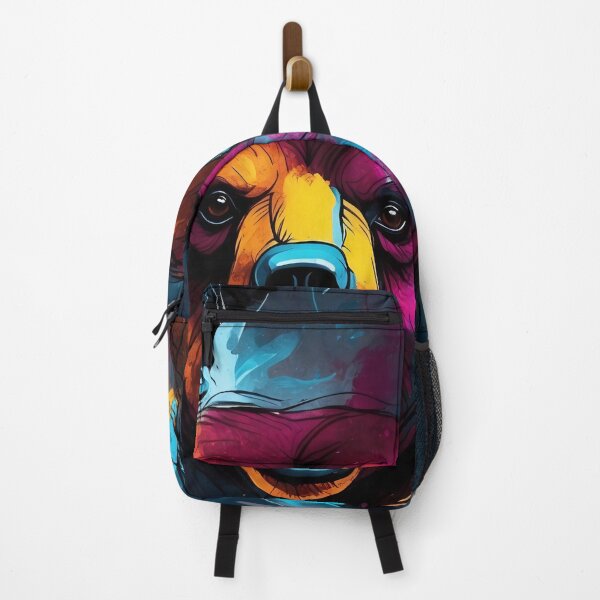 Item preview, Vibrant Fierce Bear Colourful Wildlife Art designed and sold by ArtComixHaven.