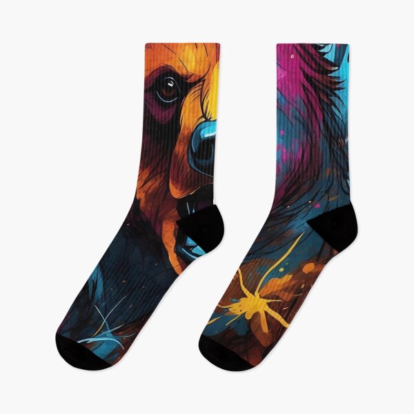 Item preview, Vibrant Fierce Bear Colourful Wildlife Art designed and sold by ArtComixHaven.
