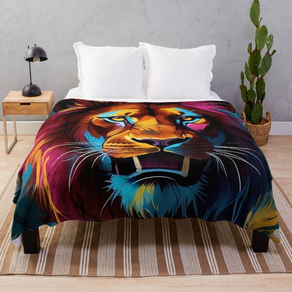 Item preview, Majestic Colours Vibrant Lion Art Illustration designed and sold by ArtComixHaven.