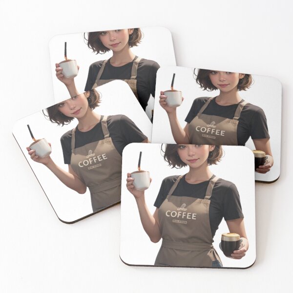 Item preview, AI-Generated Portrait of a Barista Girl designed and sold by EleganceStudio.