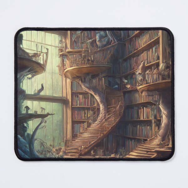 Item preview, Fantasy Library with Spiral Staircase designed and sold by BestArtByArvind.