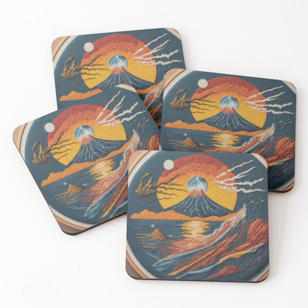 Item preview, Volcano Eruption Under the Night Sky designed and sold by BestArtByArvind.