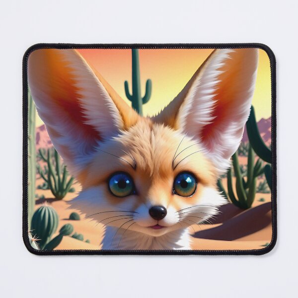 Item preview, Cute Fennec Fox In A Cactus Desert designed and sold by TheArtOfPat.