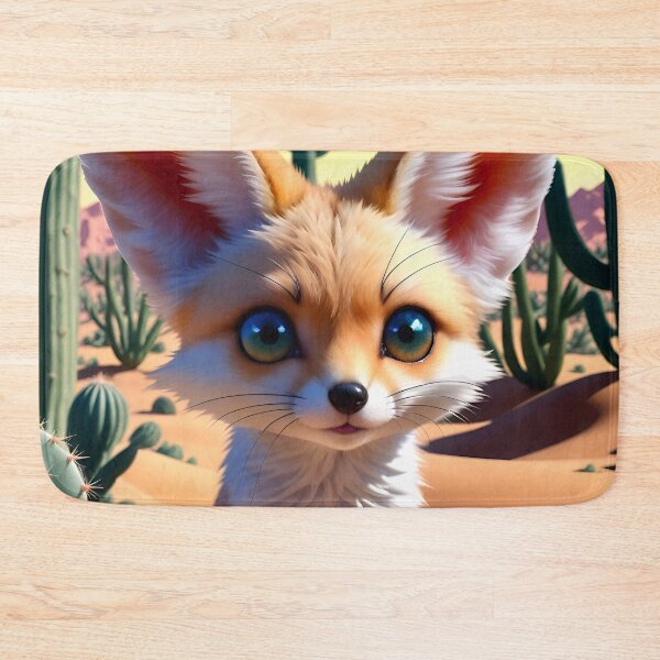 Item preview, Cute Fennec Fox In A Cactus Desert designed and sold by TheArtOfPat.