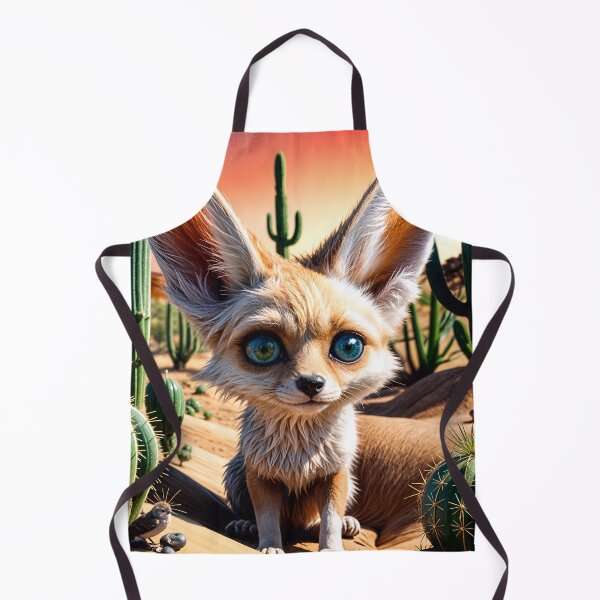 Item preview, Cute Fennec Fox In A Cactus Desert designed and sold by TheArtOfPat.