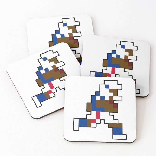 Aperçu de l'œuvre Joueur de football rétro pixel Buffalo 8 bits créée et vendue par Bo-Bros-Tees.