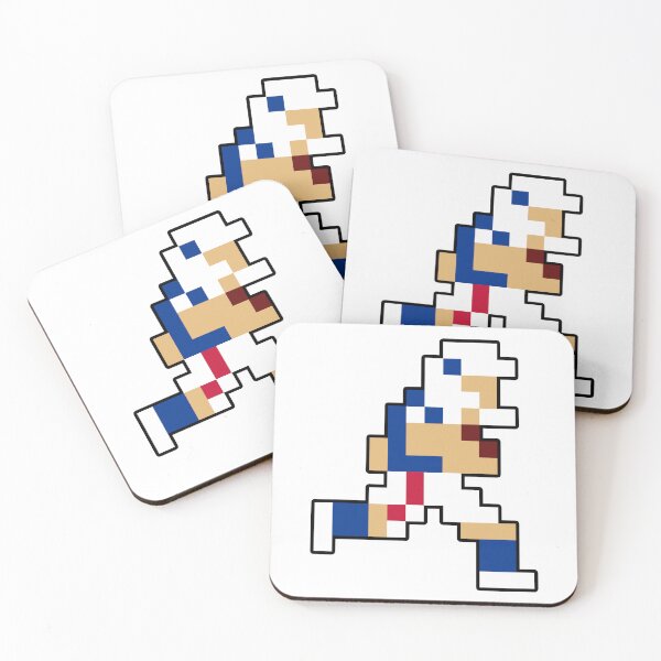 Aperçu de l'œuvre Joueur de football rétro pixel Buffalo 8 bits créée et vendue par Bo-Bros-Tees.