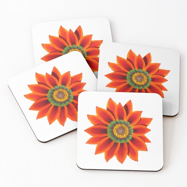 Item preview, Gazania Pop of Color Burst Green and Red with Yellow Center Die Cut designed and sold by JoyousArt4u.