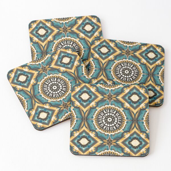 Item preview, African Style Graphic Elements Water Bluish Gray Color Seamless Pattern Design designed and sold by Raise2Shine.