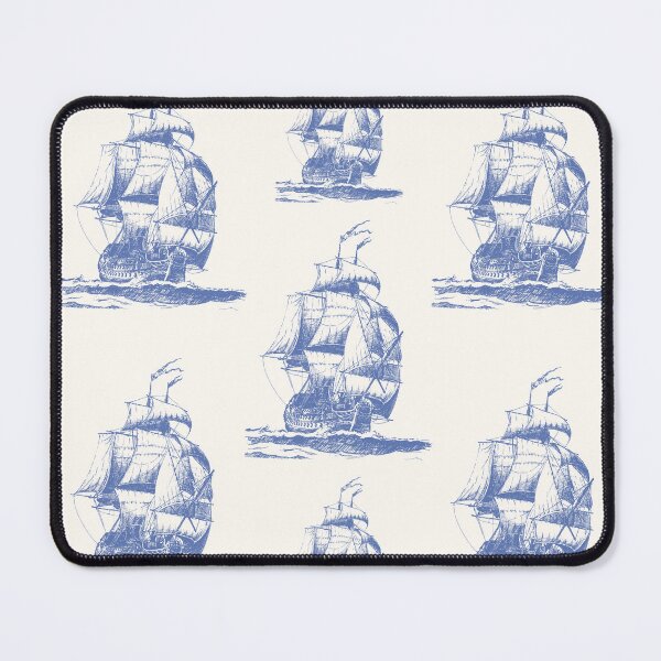 Item preview, Blue Outline Ships Vintage designed and sold by HeyDaisyShop.