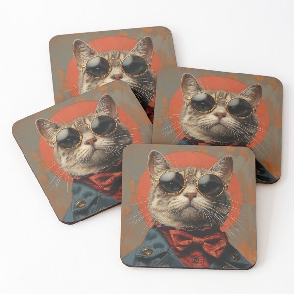 Item preview, Fancy Cat Illustration - Elegant Feline Art for Home Decor - Unique Gift Idea for Cat Lovers designed and sold by SavageKitties.