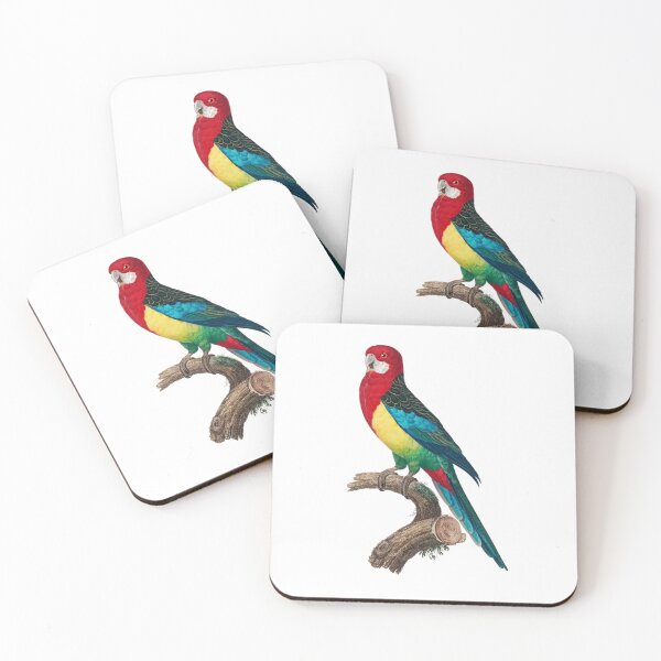 Item preview, Vintage colourful redhead parrot art designed and sold by Aysa Galaxy.