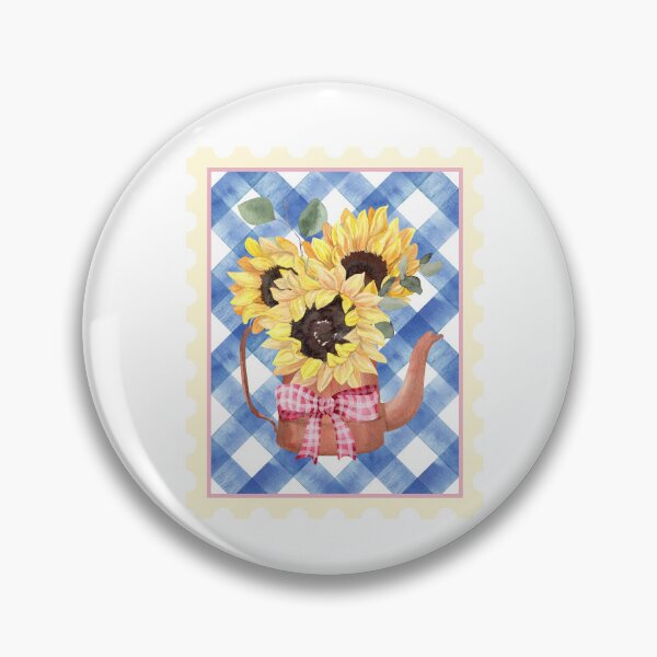 Item preview, Sunflower Gingham Stamp Bow designed and sold by HeyDaisyShop.