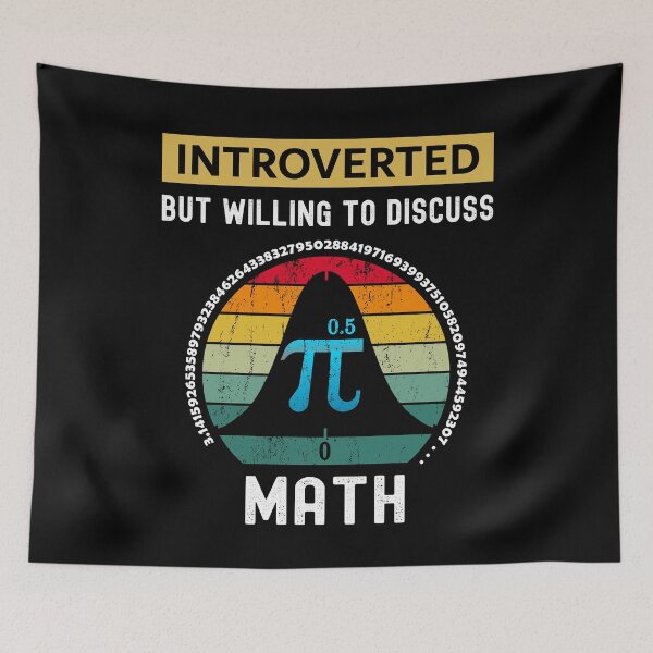 Item preview, Introverted But Willing to Discuss Math: fathers day gifts for the Introvert Math Teachers, vintage designed and sold by thegiftedadult.