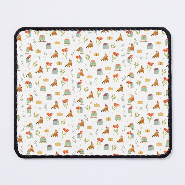 Item preview, "Winter Wonderland: Bullfinches, Flowers, Houses, and Gifts Seamless Pattern" designed and sold by hjian8219.