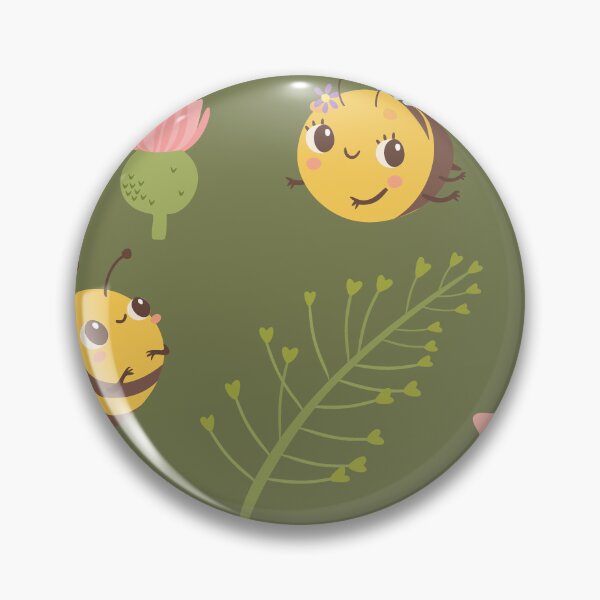 Item preview, Buzzing Bliss: Cute Bees in Green Meadow Seamless Pattern" designed and sold by hjian8219.