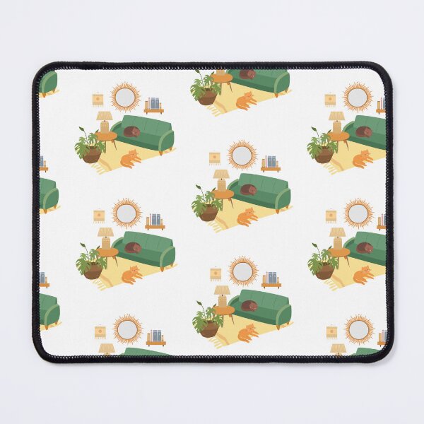 Item preview, Boho Bliss: Cats in Cozy Interiors Seamless Pattern" designed and sold by hjian8219.