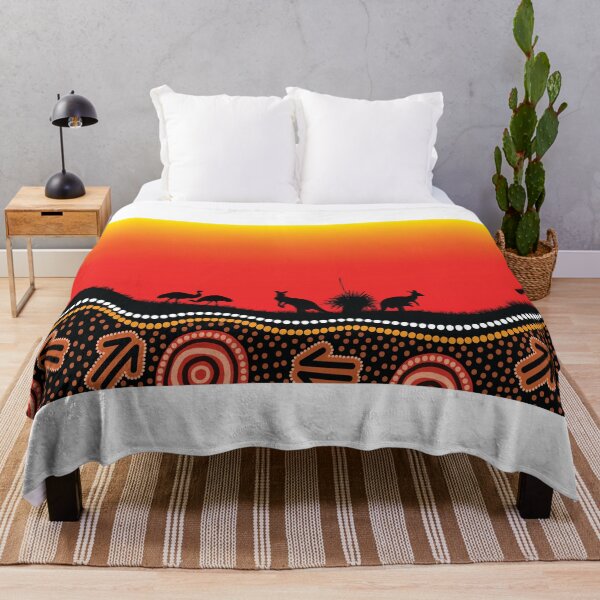 Item preview, Authentic Aboriginal Art - Outback sunset designed and sold by HogarthArts.
