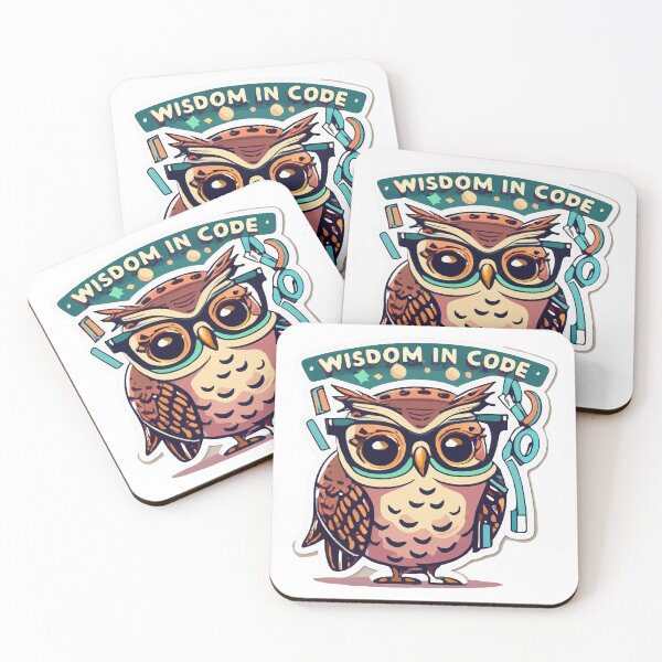 Item preview, Wisdom In Code - Whimsical Owl Coder designed and sold by NiftyWrx.