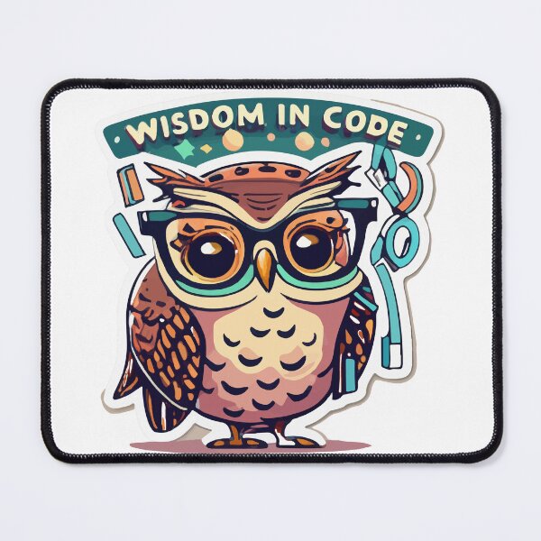 Item preview, Wisdom In Code - Whimsical Owl Coder designed and sold by NiftyWrx.