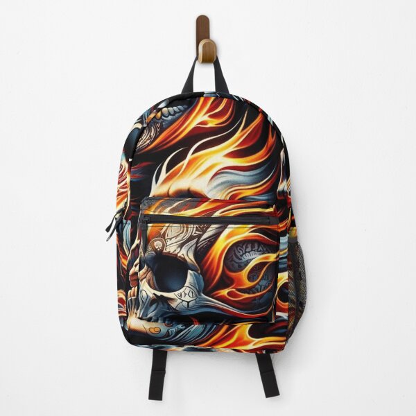 Item preview, Flaming Skulls Pattern Print designed and sold by PinUpPizzazz.
