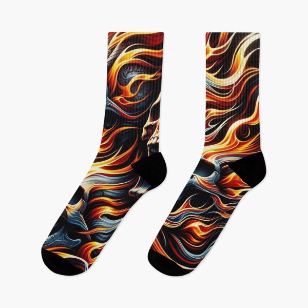 Item preview, Flaming Skulls Pattern Print designed and sold by PinUpPizzazz.