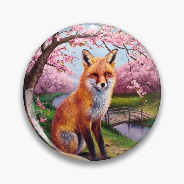 Artikelvorschau, Fuchs-Portrait. Fuchs mit Kirschblüte, Blumenfuchs, Vintage-Fuchs, Fuchs-Gemälde, Johannes Vermeer-Stil entworfen und verkauft von FoxVibes.