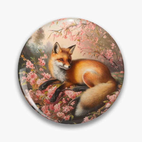Artikelvorschau, Fuchs-Portrait. Fuchs mit Kirschblüte, Blumenfuchs, Vintage-Fuchs, Fuchs-Gemälde, Johannes Vermeer-Stil entworfen und verkauft von FoxVibes.