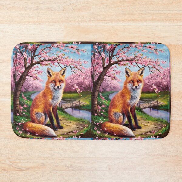 Artikelvorschau, Fuchs-Portrait. Fuchs mit Kirschblüte, Blumenfuchs, Vintage-Fuchs, Fuchs-Gemälde, Johannes Vermeer-Stil entworfen und verkauft von FoxVibes.