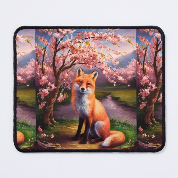 Artikelvorschau, Fuchs-Portrait. Fuchs mit Kirschblüte, Blumenfuchs, Vintage-Fuchs, Fuchs-Gemälde, Johannes Vermeer-Stil entworfen und verkauft von FoxVibes.