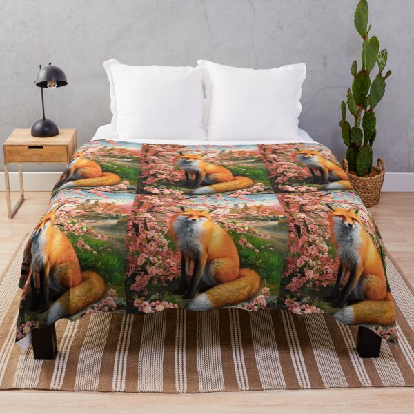 Artikelvorschau, Fuchs-Portrait. Fuchs mit Kirschblüte, Blumenfuchs, Vintage-Fuchs, Fuchs-Gemälde, Johannes Vermeer-Stil entworfen und verkauft von FoxVibes.