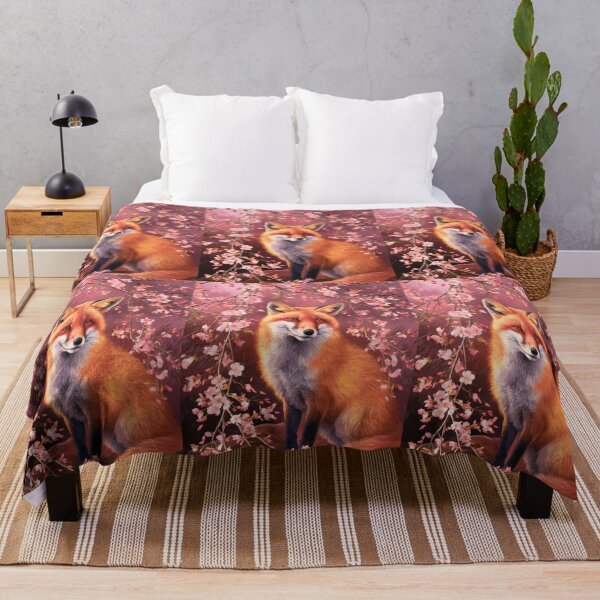 Artikelvorschau, Fuchs-Portrait. Fuchs mit Kirschblüte, Blumenfuchs, Vintage-Fuchs, Fuchs-Gemälde, Johannes Vermeer-Stil entworfen und verkauft von FoxVibes.