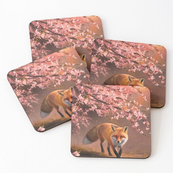 Artikelvorschau, Fuchs-Portrait. Fuchs mit Kirschblüte, Blumenfuchs, Vintage-Fuchs, Fuchs-Gemälde, Johannes Vermeer-Stil entworfen und verkauft von FoxVibes.