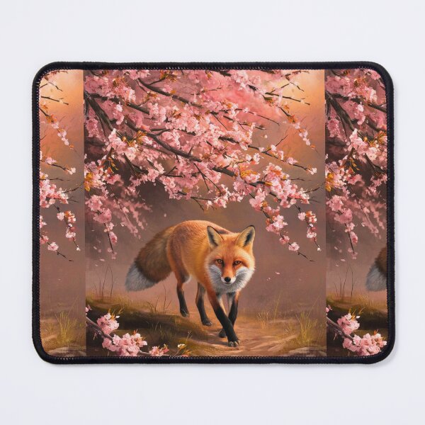 Artikelvorschau, Fuchs-Portrait. Fuchs mit Kirschblüte, Blumenfuchs, Vintage-Fuchs, Fuchs-Gemälde, Johannes Vermeer-Stil entworfen und verkauft von FoxVibes.