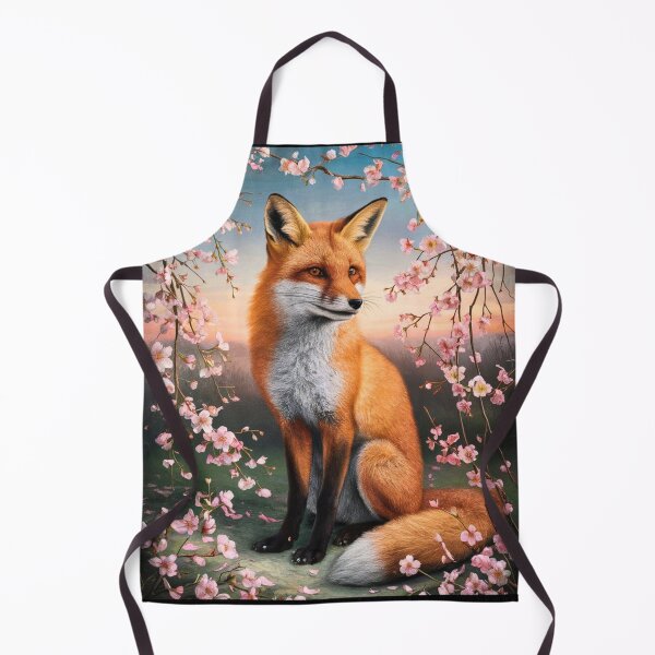 Artikelvorschau, Fuchs-Portrait. Fuchs mit Kirschblüte, Blumenfuchs, Vintage-Fuchs, Fuchs-Gemälde, Johannes Vermeer-Stil entworfen und verkauft von FoxVibes.