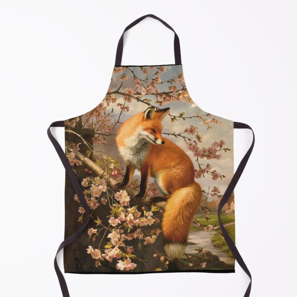 Artikelvorschau, Fuchs-Portrait. Fuchs mit Kirschblüte, Blumenfuchs, Vintage-Fuchs, Fuchs-Gemälde, Johannes Vermeer-Stil entworfen und verkauft von FoxVibes.