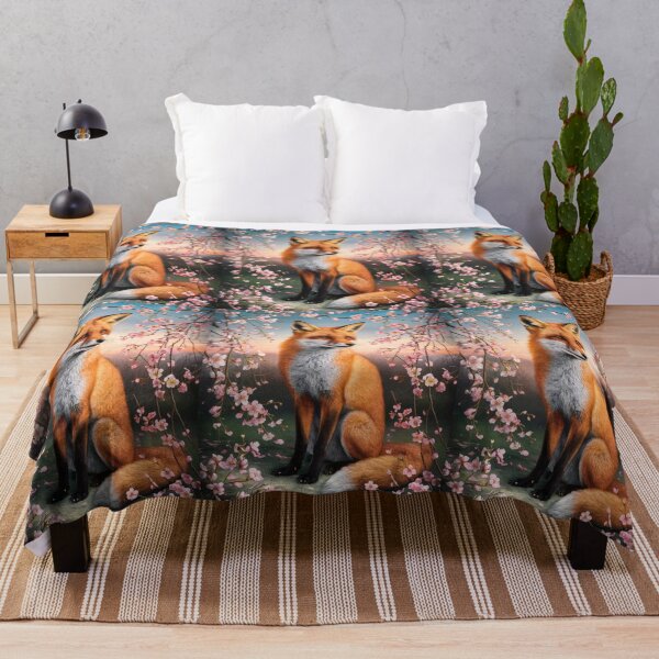 Artikelvorschau, Fuchs-Portrait. Fuchs mit Kirschblüte, Blumenfuchs, Vintage-Fuchs, Fuchs-Gemälde, Johannes Vermeer-Stil entworfen und verkauft von FoxVibes.