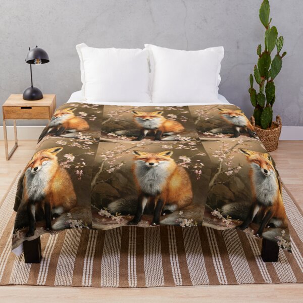Artikelvorschau, Fuchs-Portrait. Fuchs mit Kirschblüte, Blumenfuchs, Vintage-Fuchs, Fuchs-Gemälde, Johannes Vermeer-Stil entworfen und verkauft von FoxVibes.