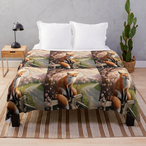 Artikelvorschau, Fuchs-Portrait. Fuchs mit Kirschblüte, Blumenfuchs, Vintage-Fuchs, Fuchs-Gemälde, Johannes Vermeer-Stil entworfen und verkauft von FoxVibes.