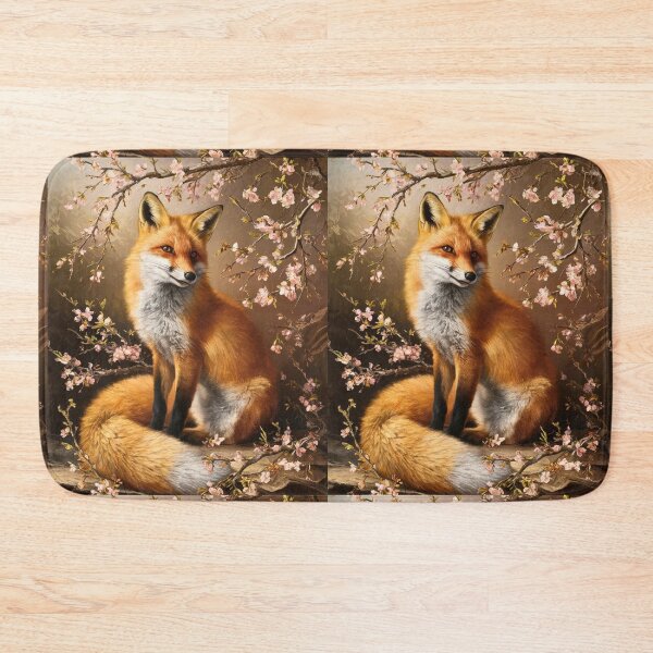 Artikelvorschau, Fuchs-Portrait. Fuchs mit Kirschblüte, Blumenfuchs, Vintage-Fuchs, Fuchs-Gemälde, Johannes Vermeer-Stil entworfen und verkauft von FoxVibes.