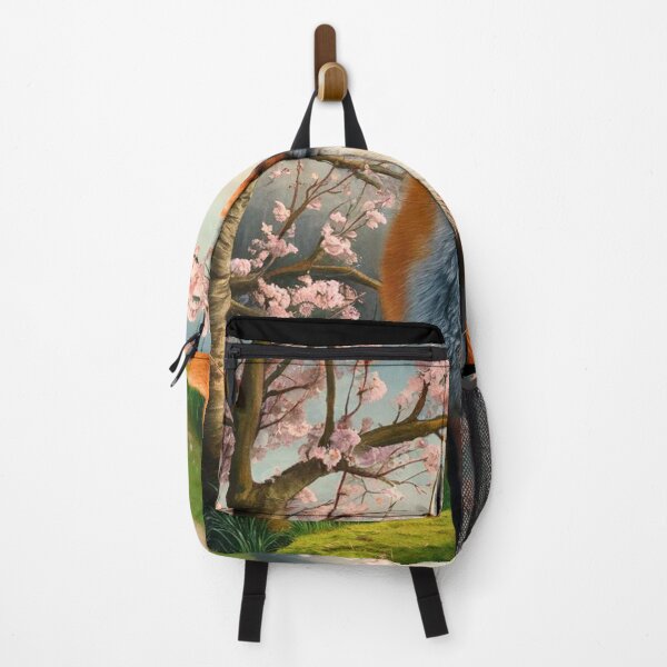 Item preview, Fox Portrait. Fox with cherry blossom, floral fox, vintage fox, fox painting, Johannes Vermeer style designed and sold by FoxVibes.