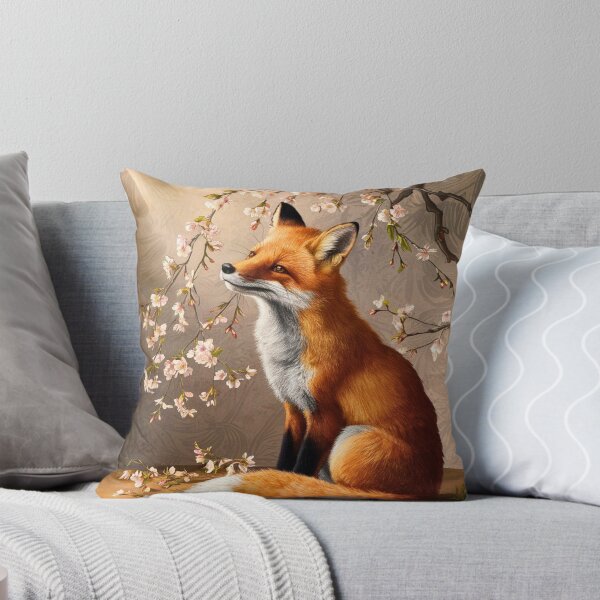 Artikelvorschau, Fuchs-Portrait. Fuchs mit Kirschblüte, Blumenfuchs, Vintage-Fuchs, Fuchs-Gemälde, Johannes Vermeer-Stil entworfen und verkauft von FoxVibes.