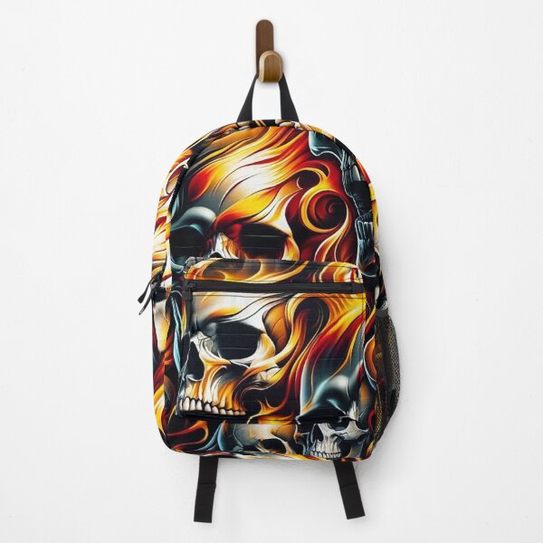 Item preview, Flaming Skulls Pattern Print designed and sold by PinUpPizzazz.